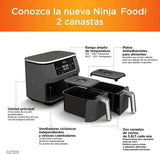 Freidora De Aire Ninja 7.6 Litros 2 Canastas Airfryer 2022 Gris Oscuro