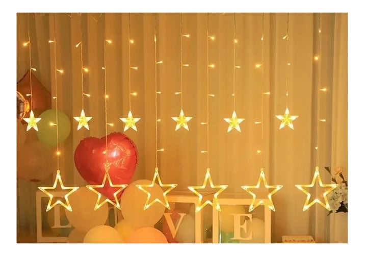 Instalación Punta Estrellas Cortina Luces Led Navideña 6m