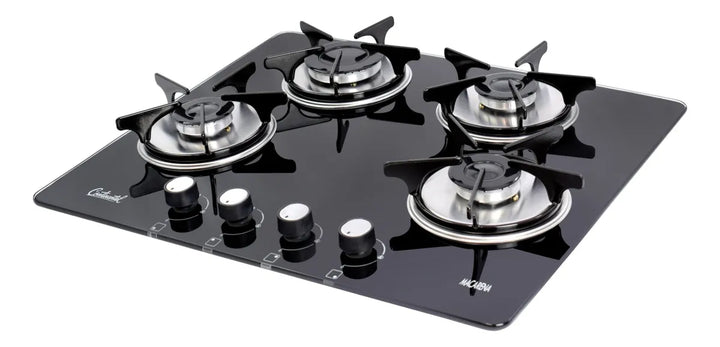 Estufa De Empotrar Vidrio Templado Negro Gas Propano 5890