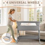 Cuna Portátil Ajustable Con Ruedas Y Colchón Para Bebé