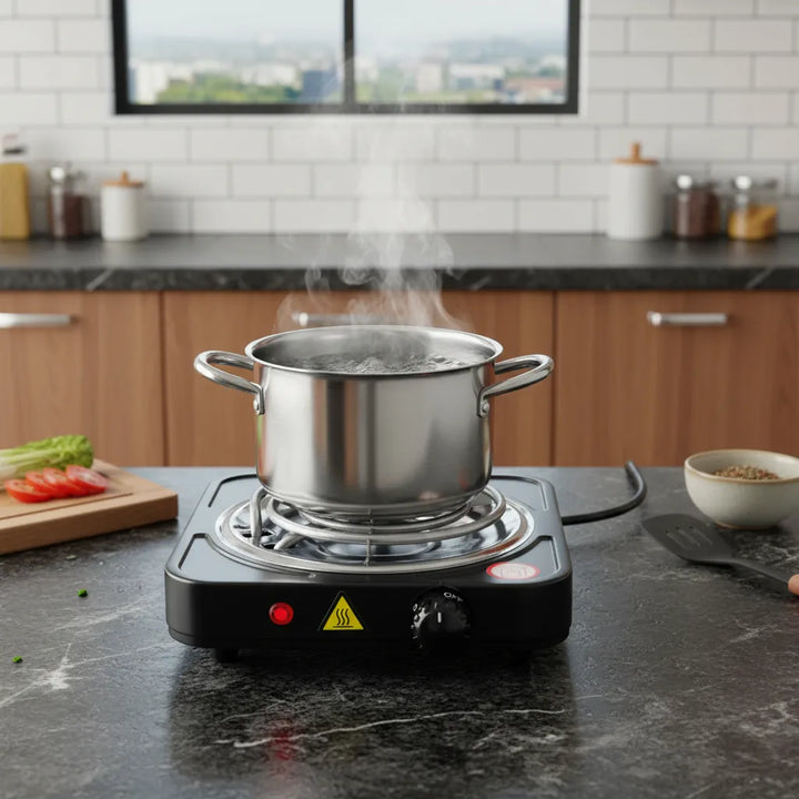 Estufa Eléctrica 1 Puesto 5 Niveles De Temperatura Negro