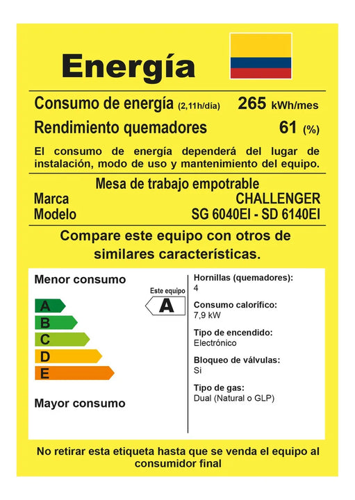 Estufa De Empotrar En Acero Inoxidable 4 Puestos De 58.5cm G