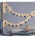 Alambre 40 Led 15 Clip 4mts Extensión Ganchos Fotos Luces Cálido