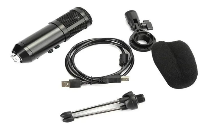 Micrófono Condensador Usb Con Trípode Negro
