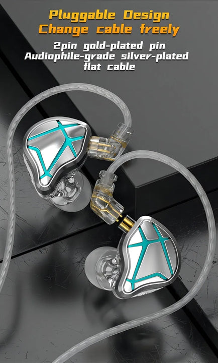 Audífonos Kz Esx Con Mic Dinámicos Hifi Good Bass Monitor