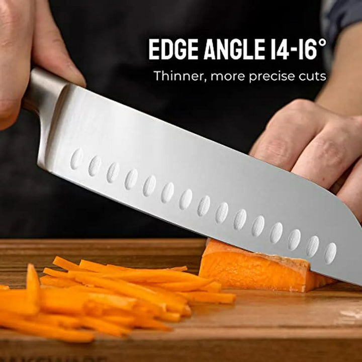 Cuchillo Santoku 7 , Acero Alemán, Compatible Con Carne, Ver