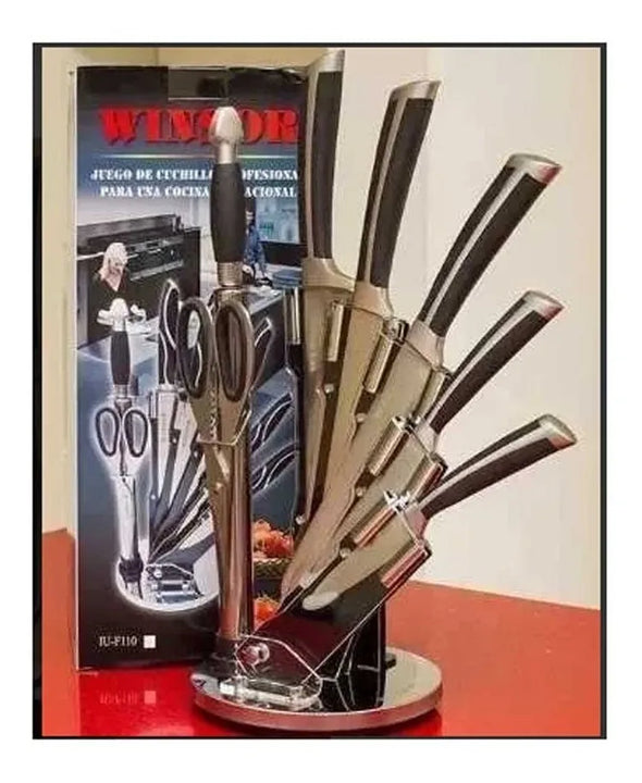Set Juego Cuchillos 9 Piezas Winsor Acero Inoxidable