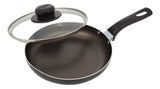 Sarten 18cm Universal Aliada + Tapa Vidrio L39216 Color Negro