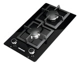 Estufa De Empotrar Challenger 2pt Gas Vidrio Sq 6730 Color Negro