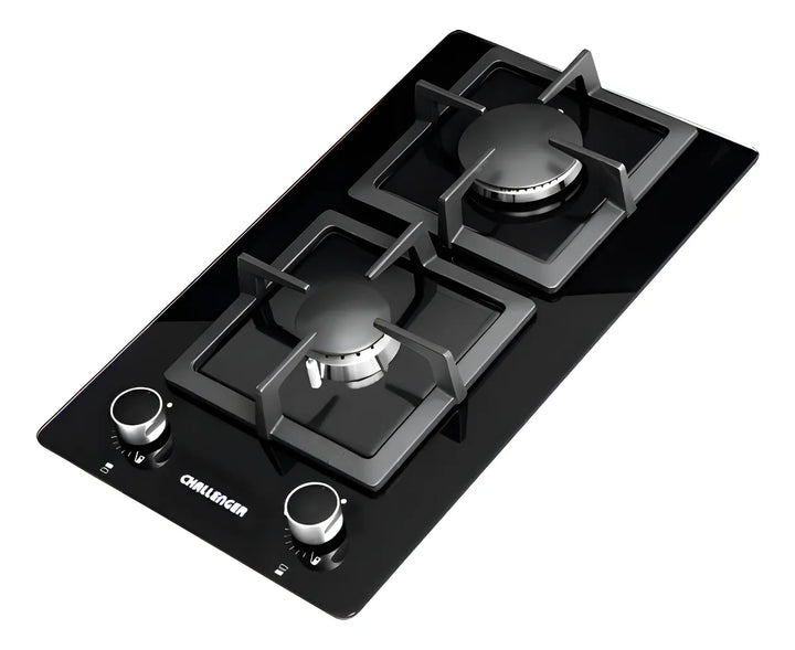Estufa De Empotrar Challenger 2pt Gas Vidrio Sq 6730 Color Negro