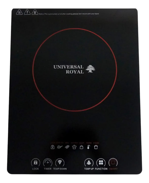 Estufa Vitroceramica 1 Puestos 2200w Universal Royal Einf07 Negro