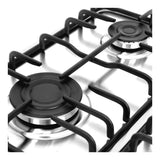 Estufa De Empotrar A Gas 4 Puestos Acero Inoxidable 58.5cm Plateado