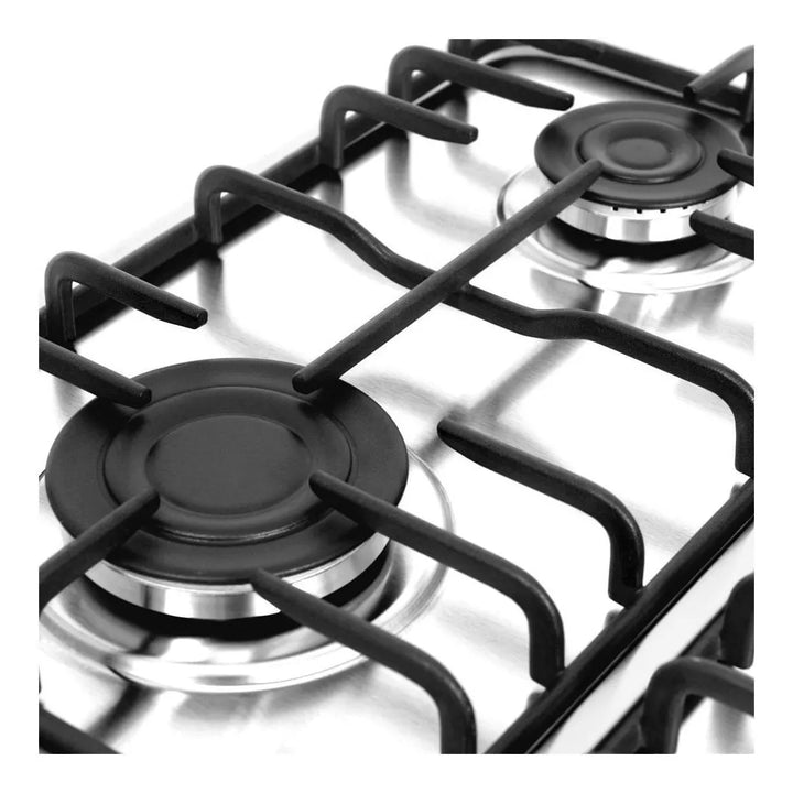 Estufa De Empotrar A Gas 4 Puestos Acero Inoxidable 58.5cm Plateado