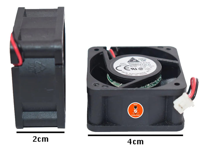 Ventilador De Refrigeración 4x4x2cm Brushless 12v 2 Cables