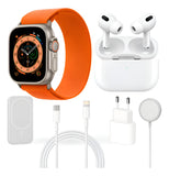 Combo Reloj Smart Watch X8 Ultra + Audifonos In Ear + Power Bank - Naranja