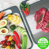 Tabla De Picar Alimentos Acero Inoxidable Antibacterial Geométrico Plateado