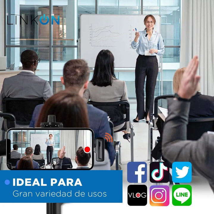 Microfono Inalambrico Lavalier Solapa Linkon + Estuche Carga