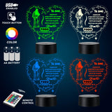 Lámpara De Noche Regalo Para Pareja Novios Amor Decoración Negro