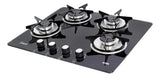 Estufa Continental Empotrar 4 Puestos Vidrio Templado 60×51 cm Gas Natural Modelo 5883