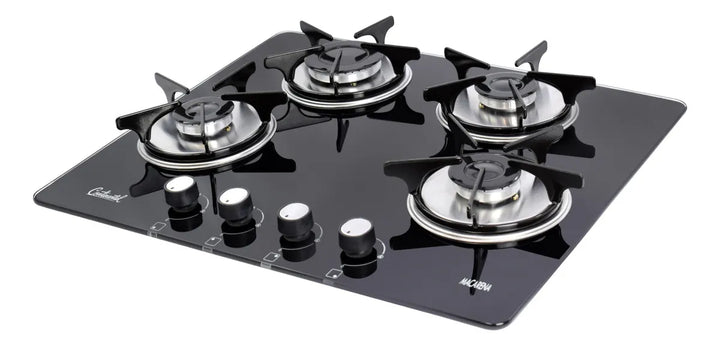 Estufa Continental Empotrar 4 Puestos Vidrio Templado 60×51 cm Gas Natural Modelo 5883