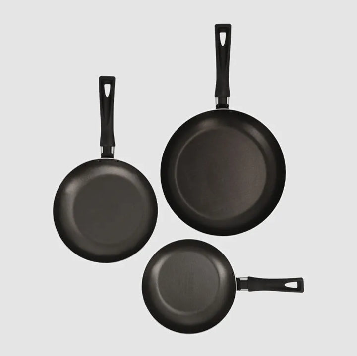 Juego De 3 Sartenes Imusa De 18,20 Y 24 Cm Color Negro