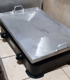 Plancha Asadora De Aluminio Para Cocina Estufa 55 Cm X 34 Cm Gris