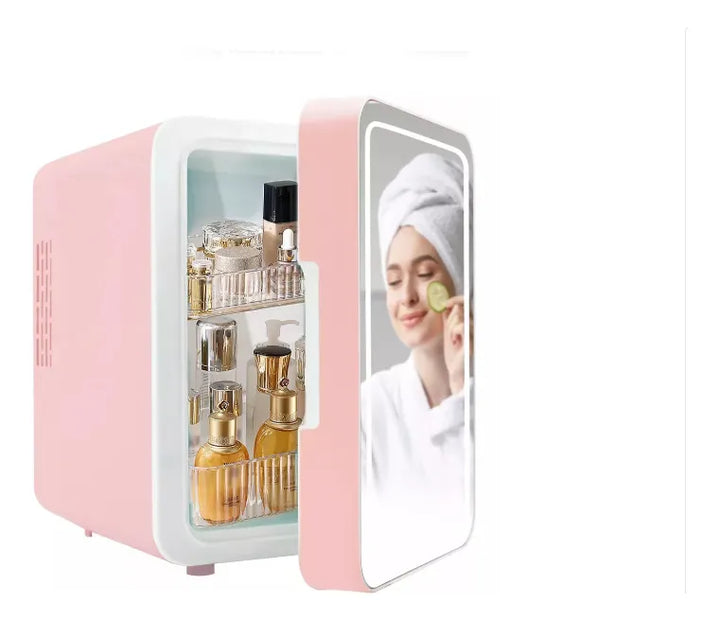 Nevera Para El Cuidado De La Piel Con Espejo Led Nv-4l Aleatorio