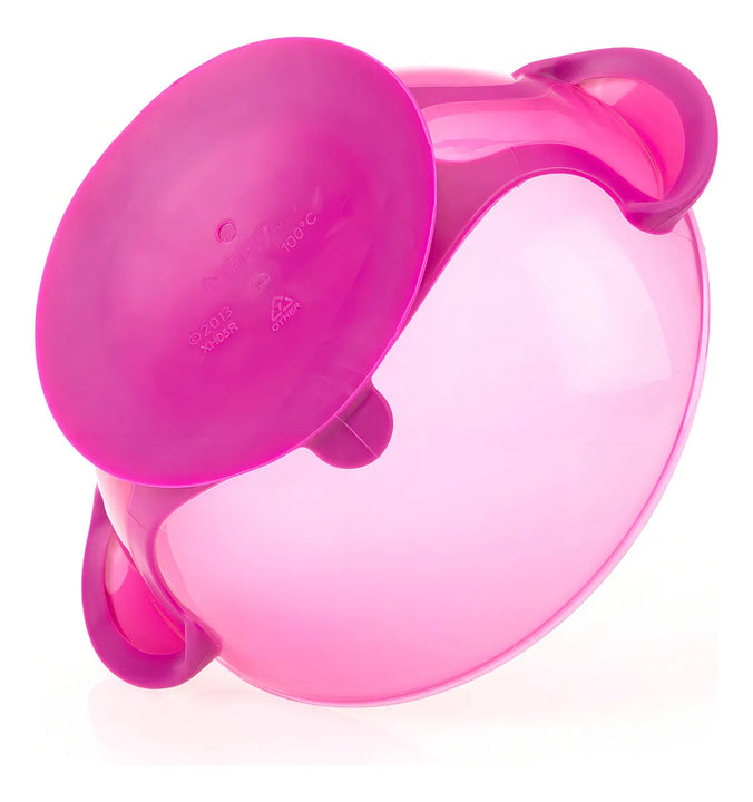 Tazón Con Tapa Y Cucha Comida Bebe Rosa - Nuby Color Rosa Chicle Liso Personaje Ninguno
