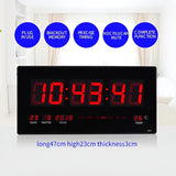 Reloj de pared LED digital grande con temperatura de día, mes y año
