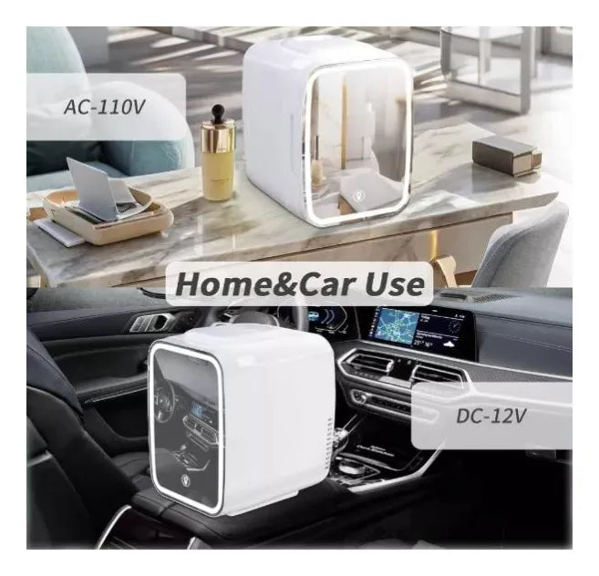 Nevera Para El Cuidado De La Piel Con Espejo Led Nv-4l Aleatorio