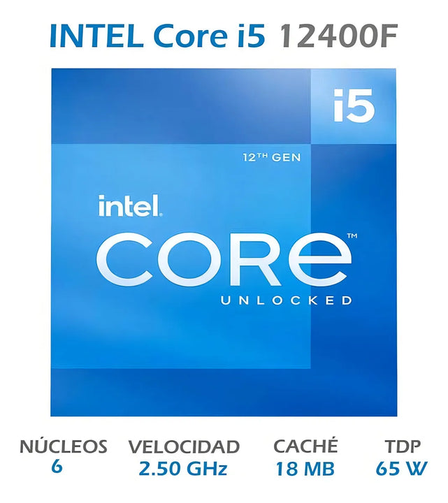 Procesador gamer Intel Core i5-12400F BX8071512400F de 6 núcleos y 4.4GHz de frecuencia