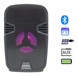Parlante Portátil Mini Cabina Bluetooth Luz Led Radio Fm Negro