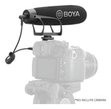 Micrófono Condensador Super Cardioide Boya BM2021 Tipo Shotgun Para Cámaras DSLR Videocámara Celular PC Alto Rendimiento De Sonido Micrófono Profesional Plug & Play Peso Ligero Super Compacto Práctico