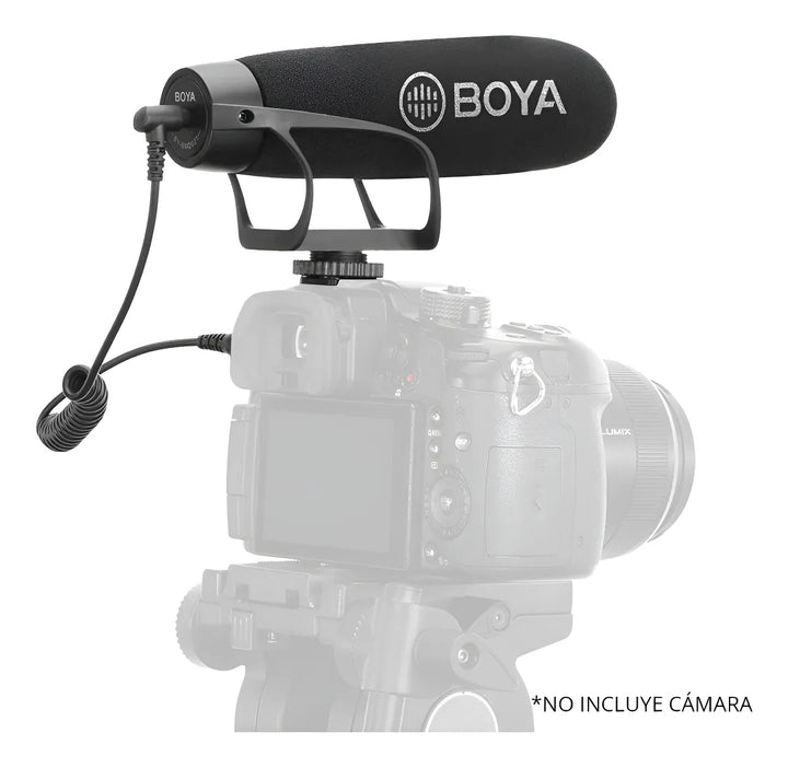 Micrófono Condensador Super Cardioide Boya BM2021 Tipo Shotgun Para Cámaras DSLR Videocámara Celular PC Alto Rendimiento De Sonido Micrófono Profesional Plug & Play Peso Ligero Super Compacto Práctico