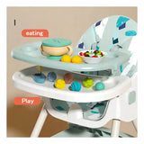 Silla De Comer Para Bebé 2 En 1 Mecedora Color Azul Niños