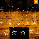 Extensión Luces Led Estrella X6 M Luz Navidad Amarilla Cálido
