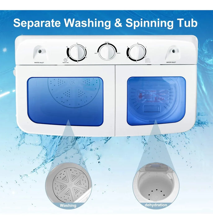 Combo Giratorio De 9 Kg Y 5.4 Kg Mini Lavadora Compacta