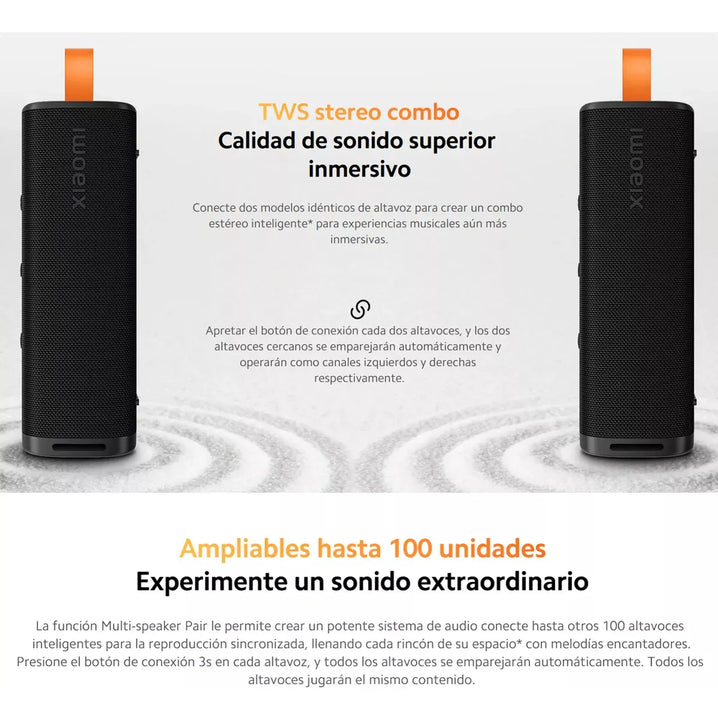 Xiaomi Sound Outdoor, Parlante Bt Portátil 30w Ip67 Tws, Red Rojo