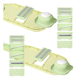 Combo X2: Pelador Y Rallador Verduras Protector 6en1 Chefmas Verde