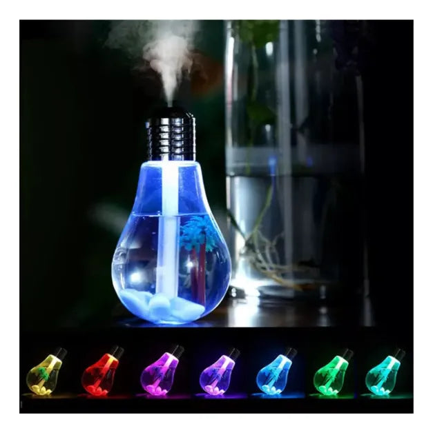 Humidificador Diseño De Bombillo De 400ml Difusor Aroma Led - Agua