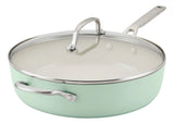 Sarten Kitchenaid Con Tapa Cerámico Antiadherente 4,7l Color Verde Pistacho