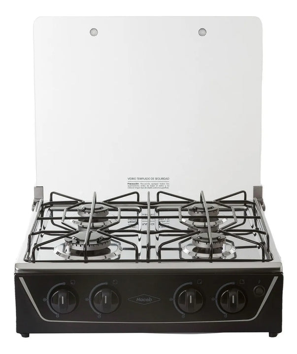 Estufa De Mesa Avellana V Gas Natural Negra Haceb Color Negro