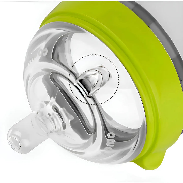 Comotomo biberón de silicona 150ml anticólico color verde 2 unidades