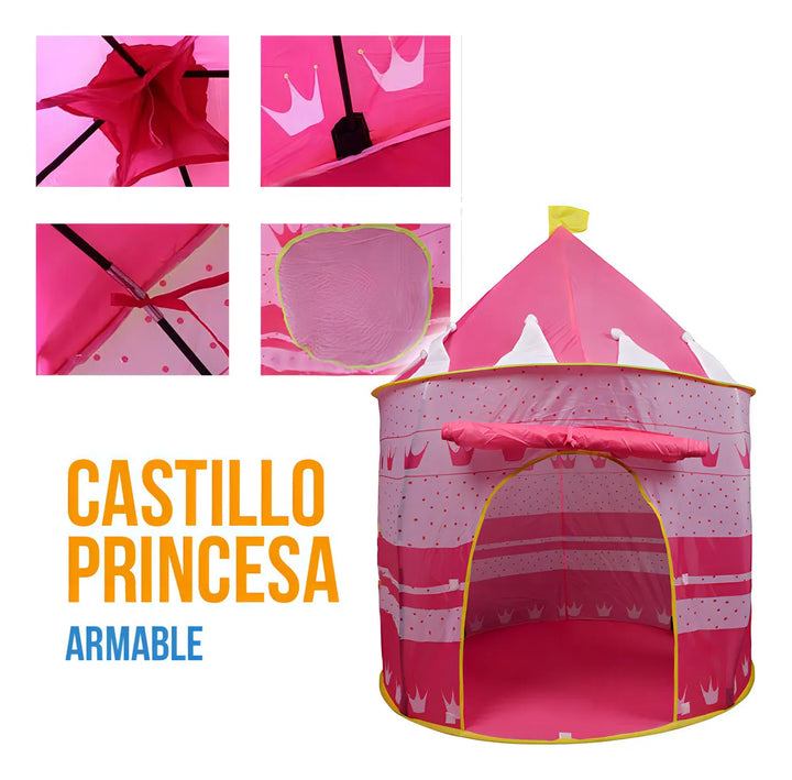 Carpa Juguete Castillo Para Niña Niño Princesa Casa Jardin CC15 Rosa