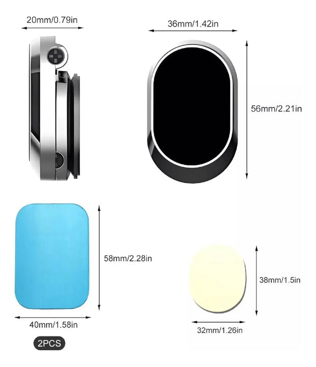 Soporte Porta Celular Magnetico Holder Carro Coche Auto Gps Plateado