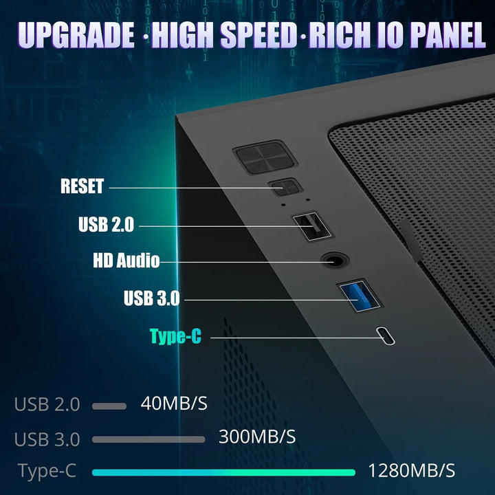 Funda Para Pc Para Juegos Atx Cpmputer Case Con 7