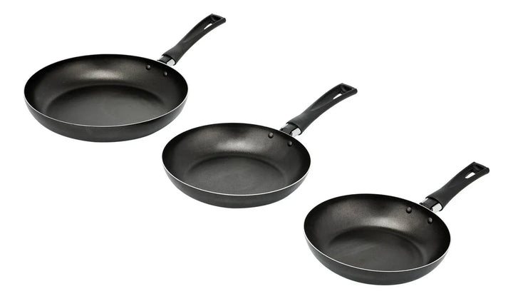 Juego De 3 Sartenes Imusa De 18,20 Y 24 Cm Color Negro