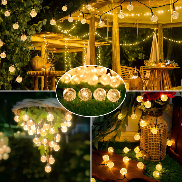 Guirnalda 50 Luces Exterior Usb Con Panel Solar + Control Color de las luces Cálida