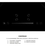 Estufa De Empotrar Vitrocerámica 60 Cm Cuatro Puestos Negro