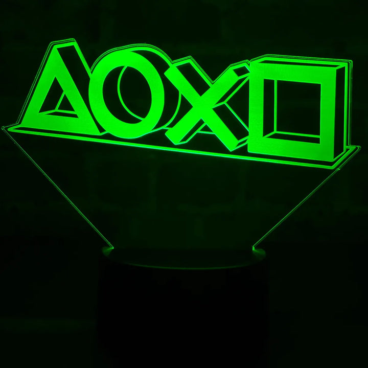 Lámpara Led Botones Play Station Holograma Decoración Regalo Negra
